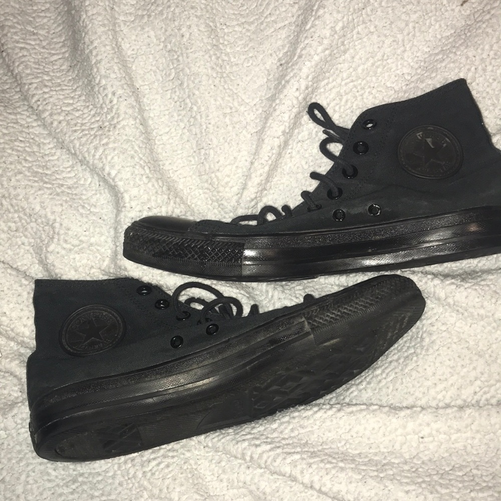 all black high top converse